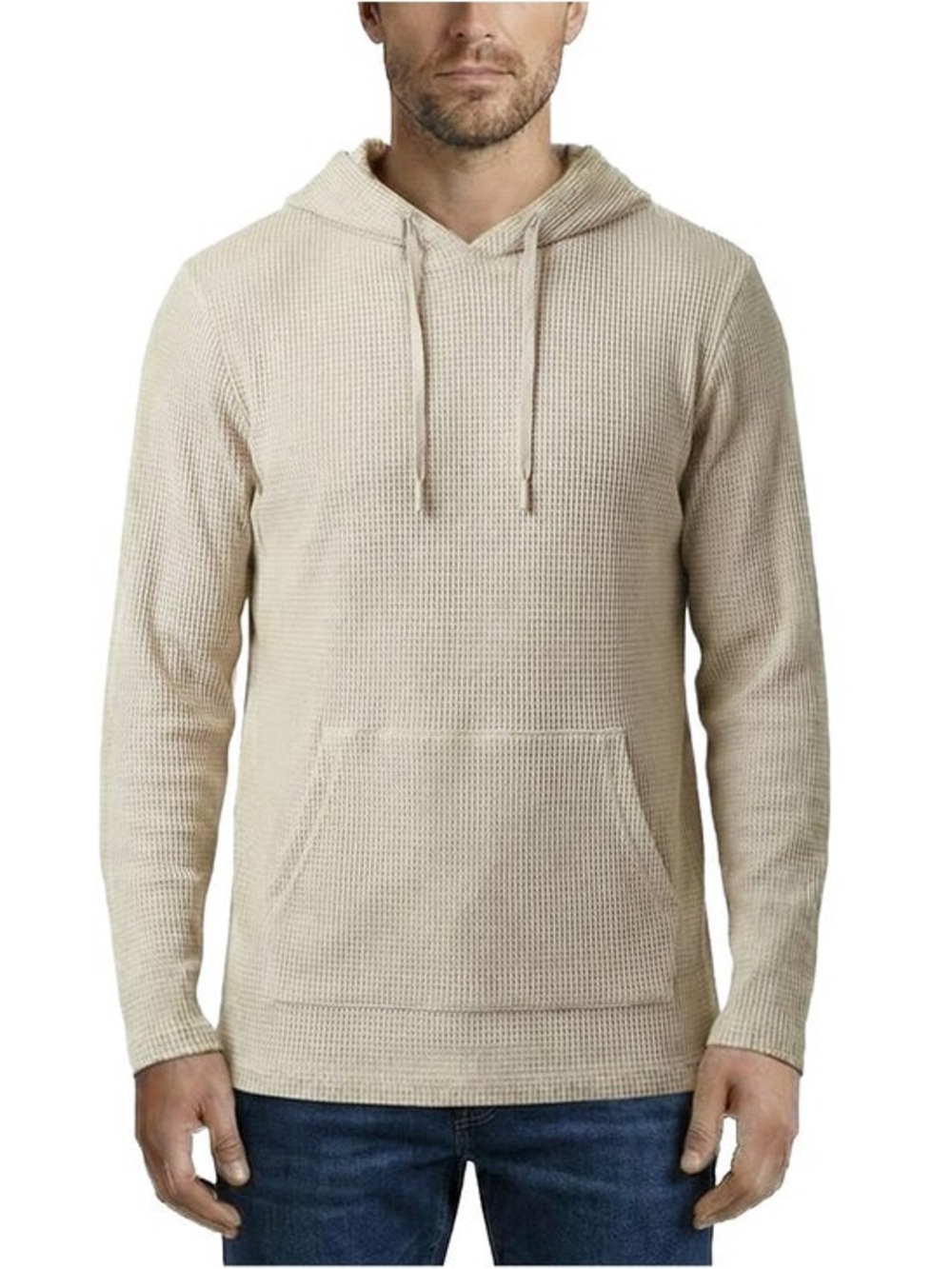 RAINFOREST Unisex Waffle Knit Hooded Pullover Large